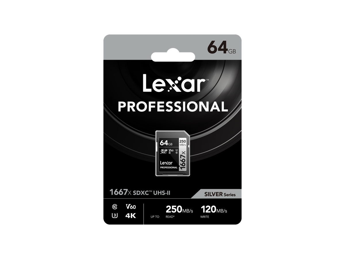 Lexar 1667x UHS-II SDXC 64GB Silver