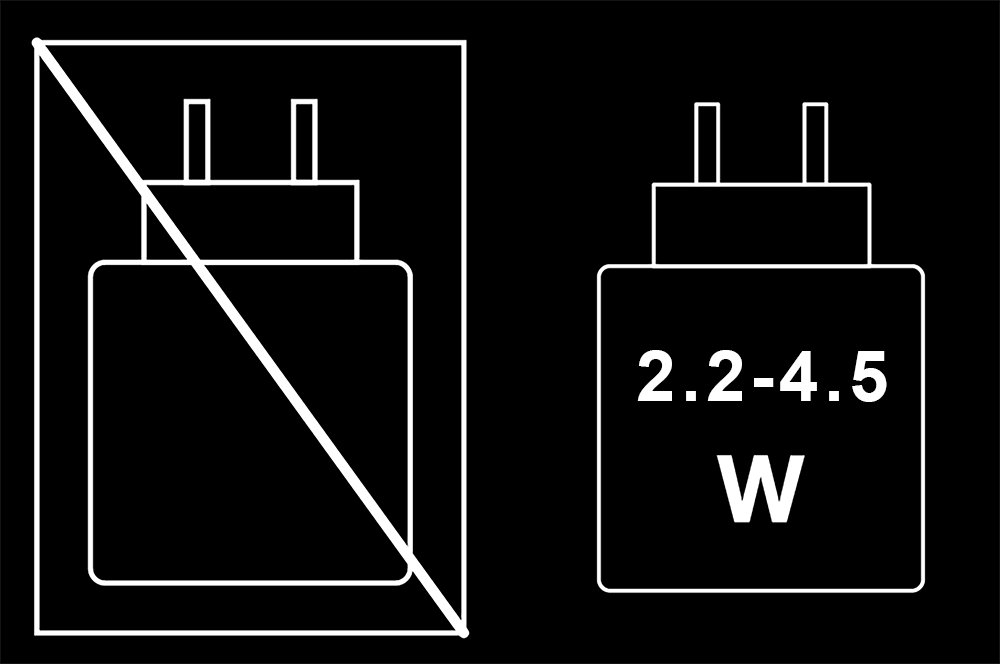 Benötigt USB-C Charger 2.2 - 4.5W