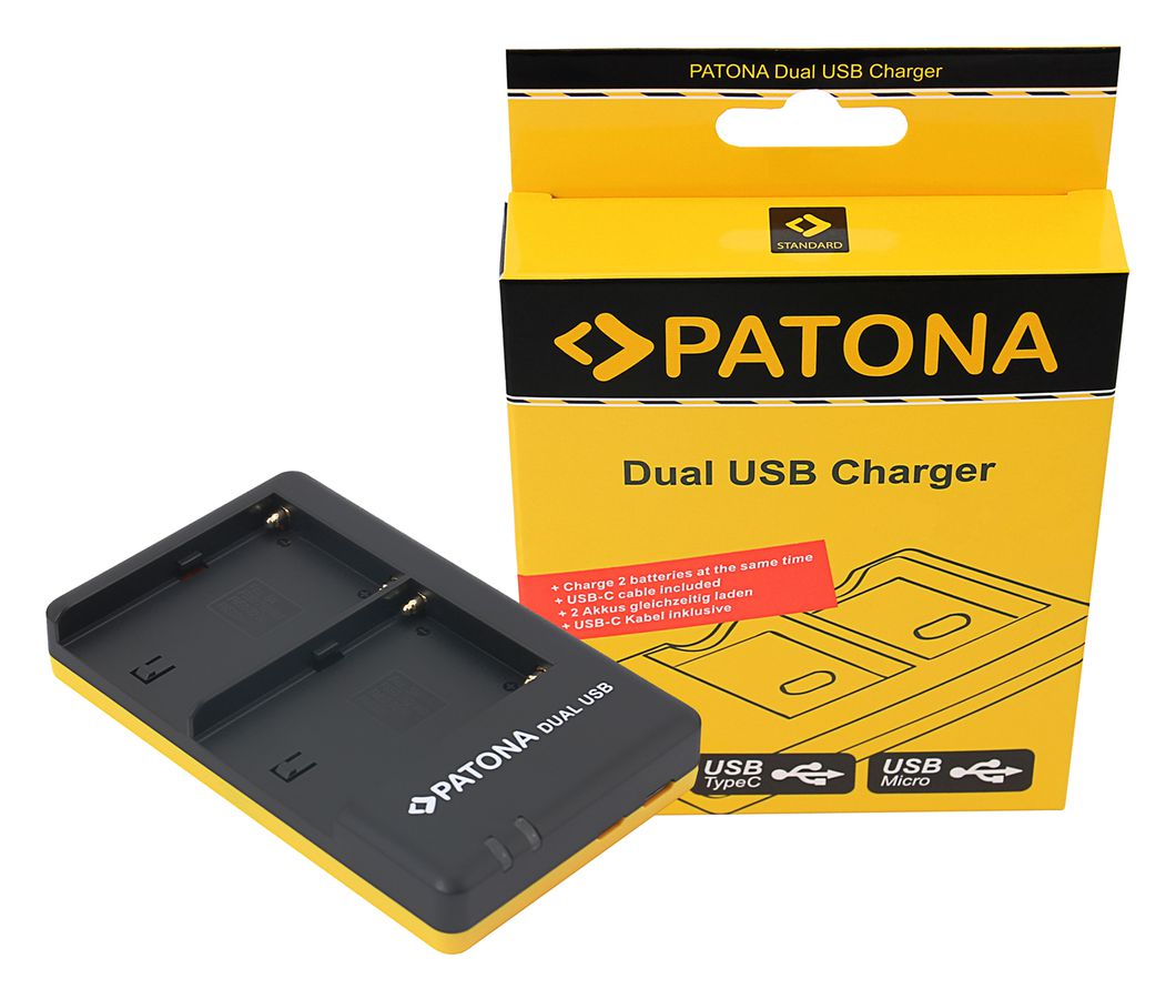 Patona Chargeur Dual USB NP-FM500H
