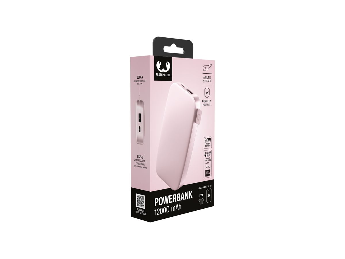 Fresh 'n Rebel Powerbank 12000 mAh Pink