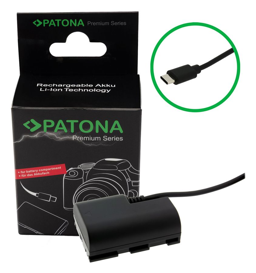 Patona USB-C Input Akku-Adapter LP-E6P