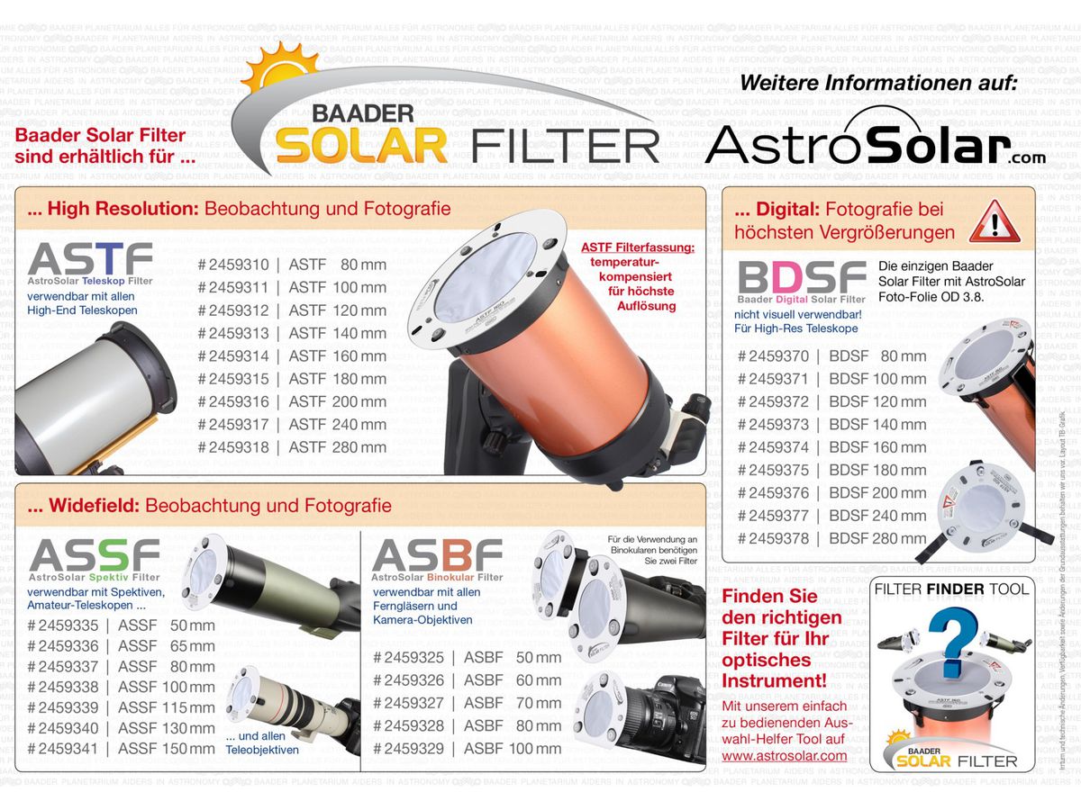 Baader 3.8 OD Digital Solar Filter 140mm