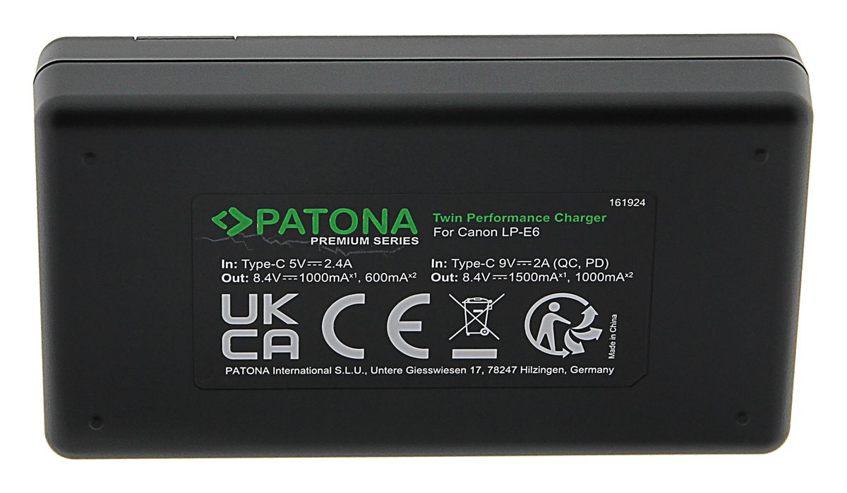 Patona Premium Twin Charger Canon LP-E6