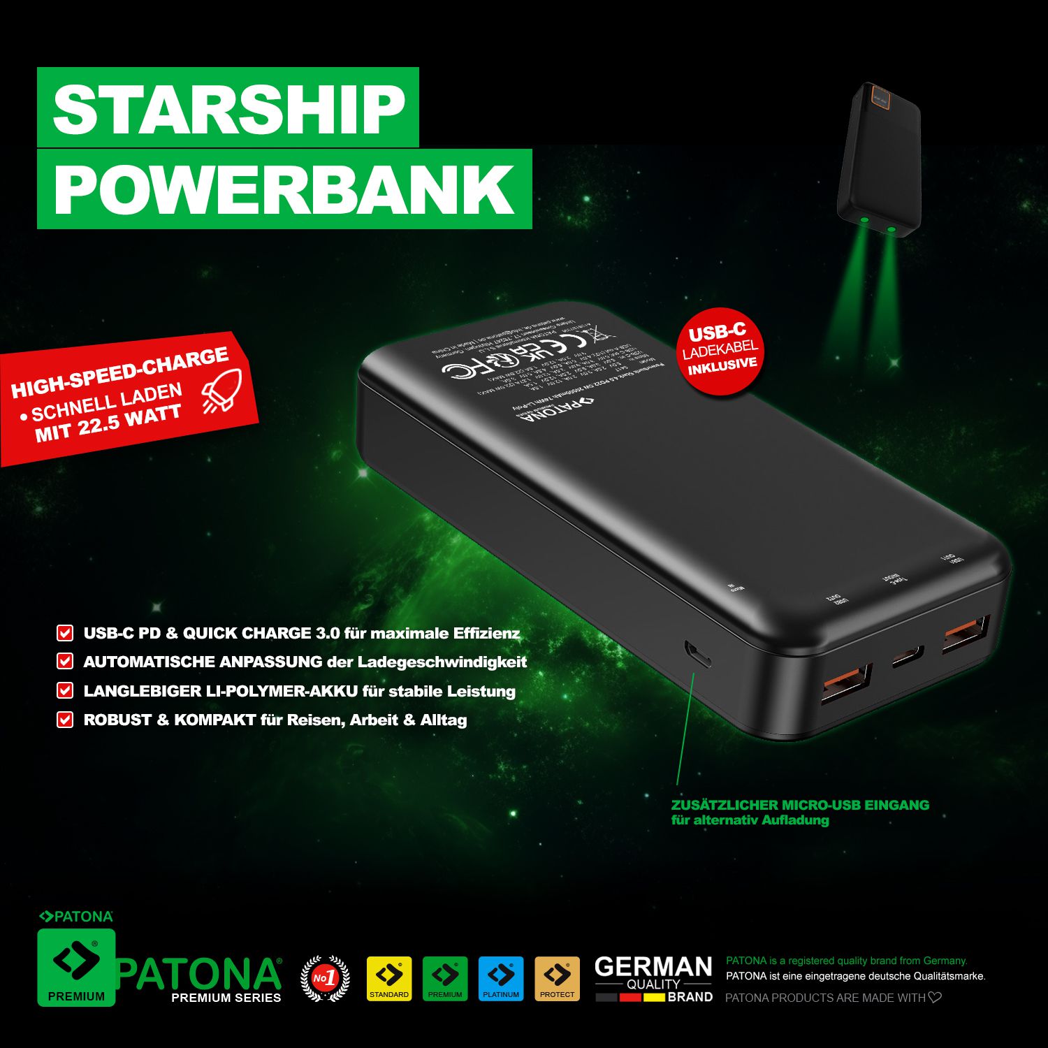 Patona Powerbank Stark 4.0 20000mAh