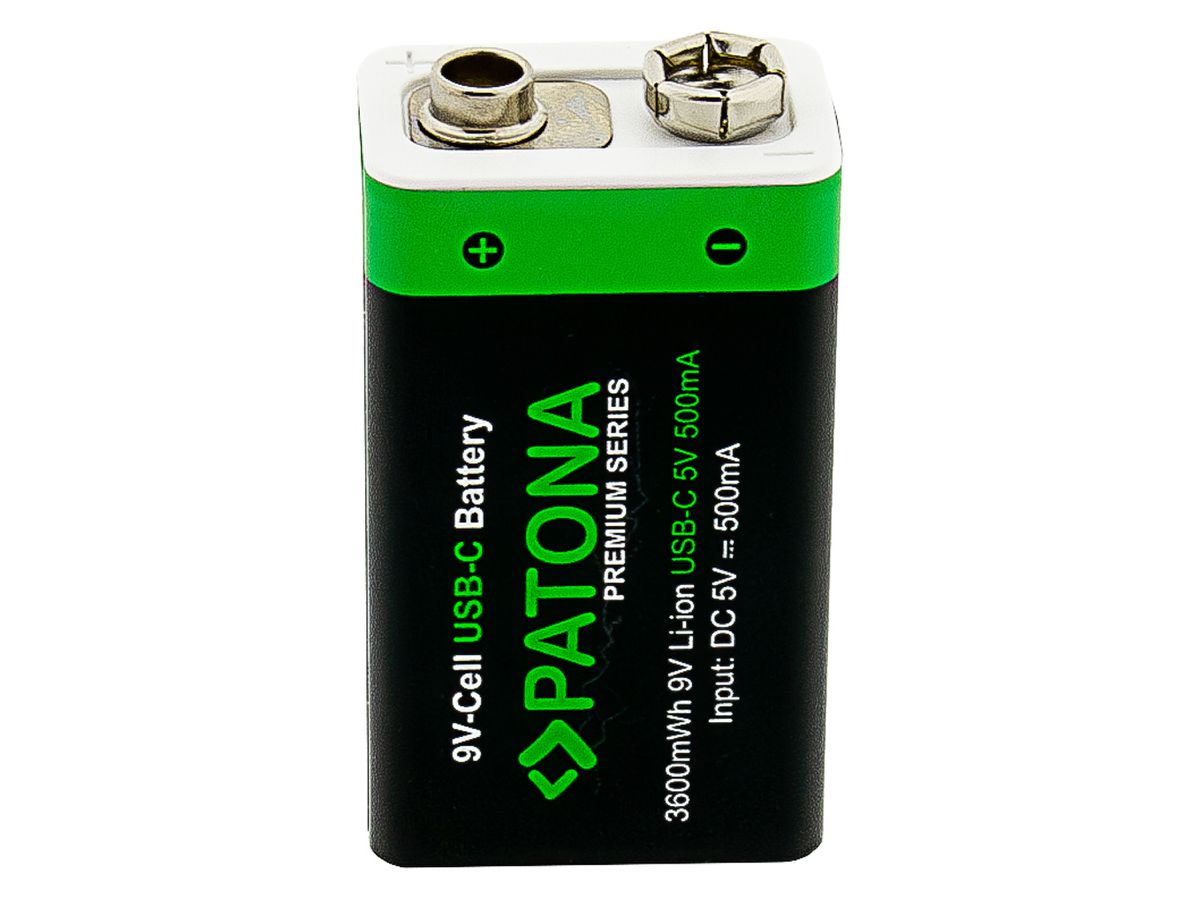 Patona Premium Akku 2x 9V 6LR61 USB-C