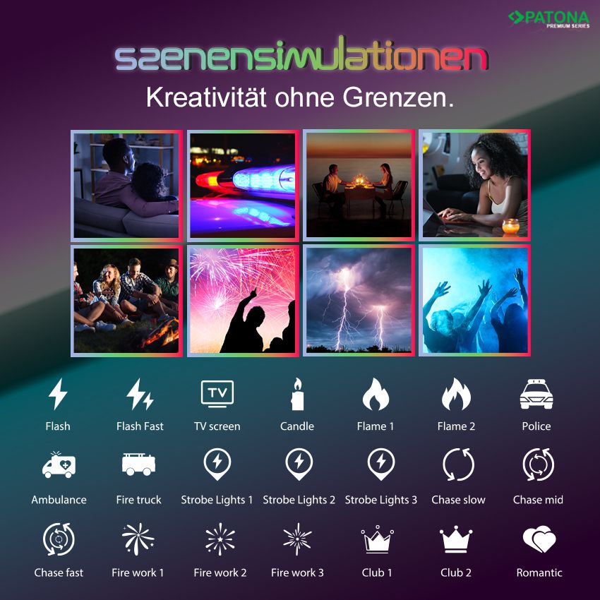 Patona LED RGB Stableuchte Dynamic 21