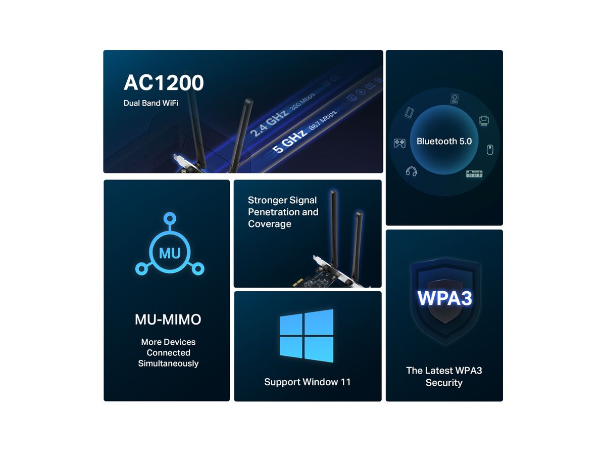 Mercusys AC1200 Bluetooth PCI Adapter