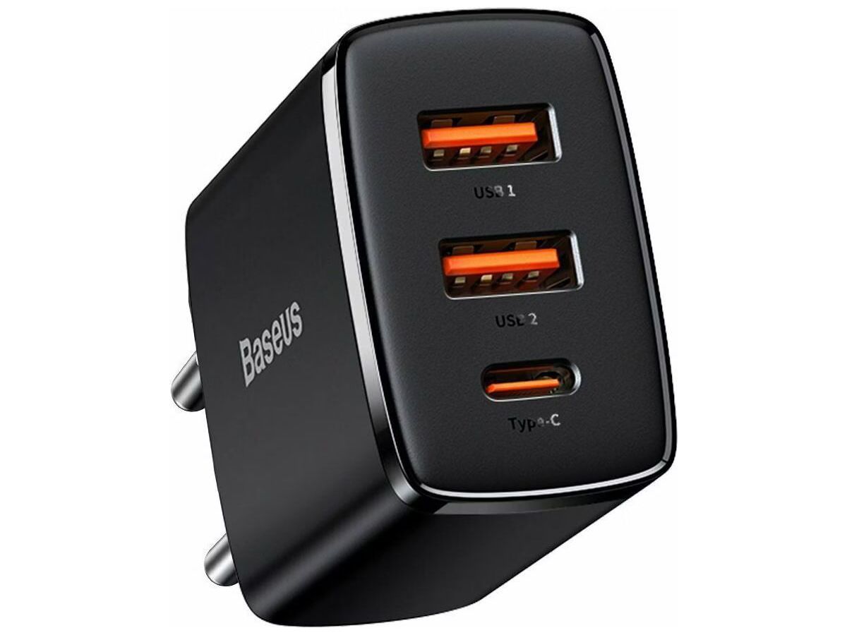 Baseus Quick Charger 3 Port 30W Black