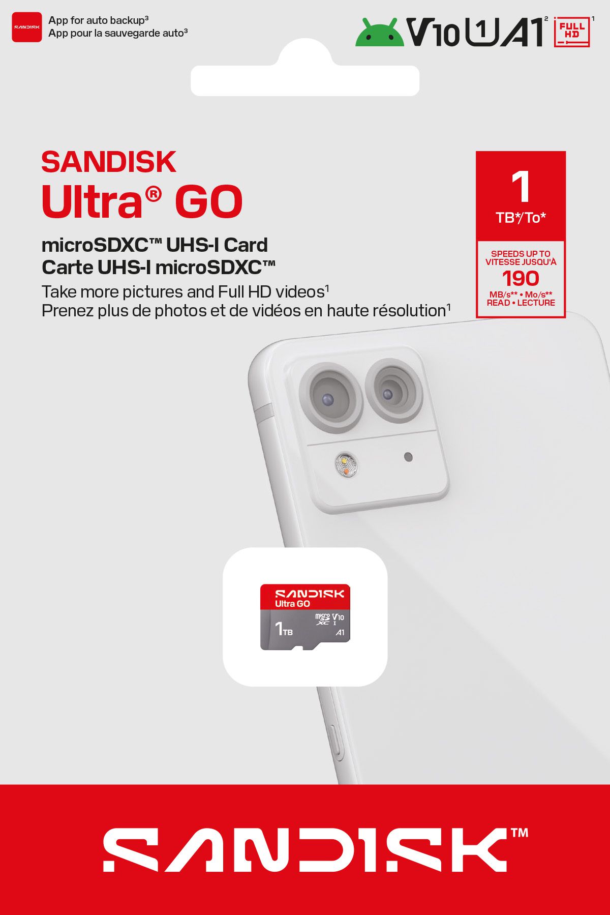 SANDISK Ultra GO 190MB/s microSDXC 1TB