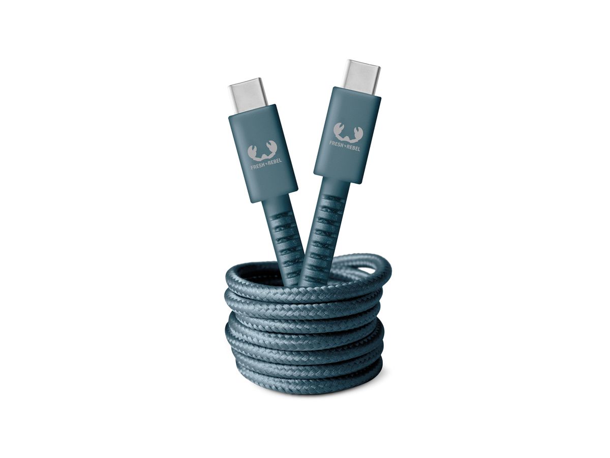 Fresh'N Rebel USB-C to C 3A 480Mbps 2m Dive Blue