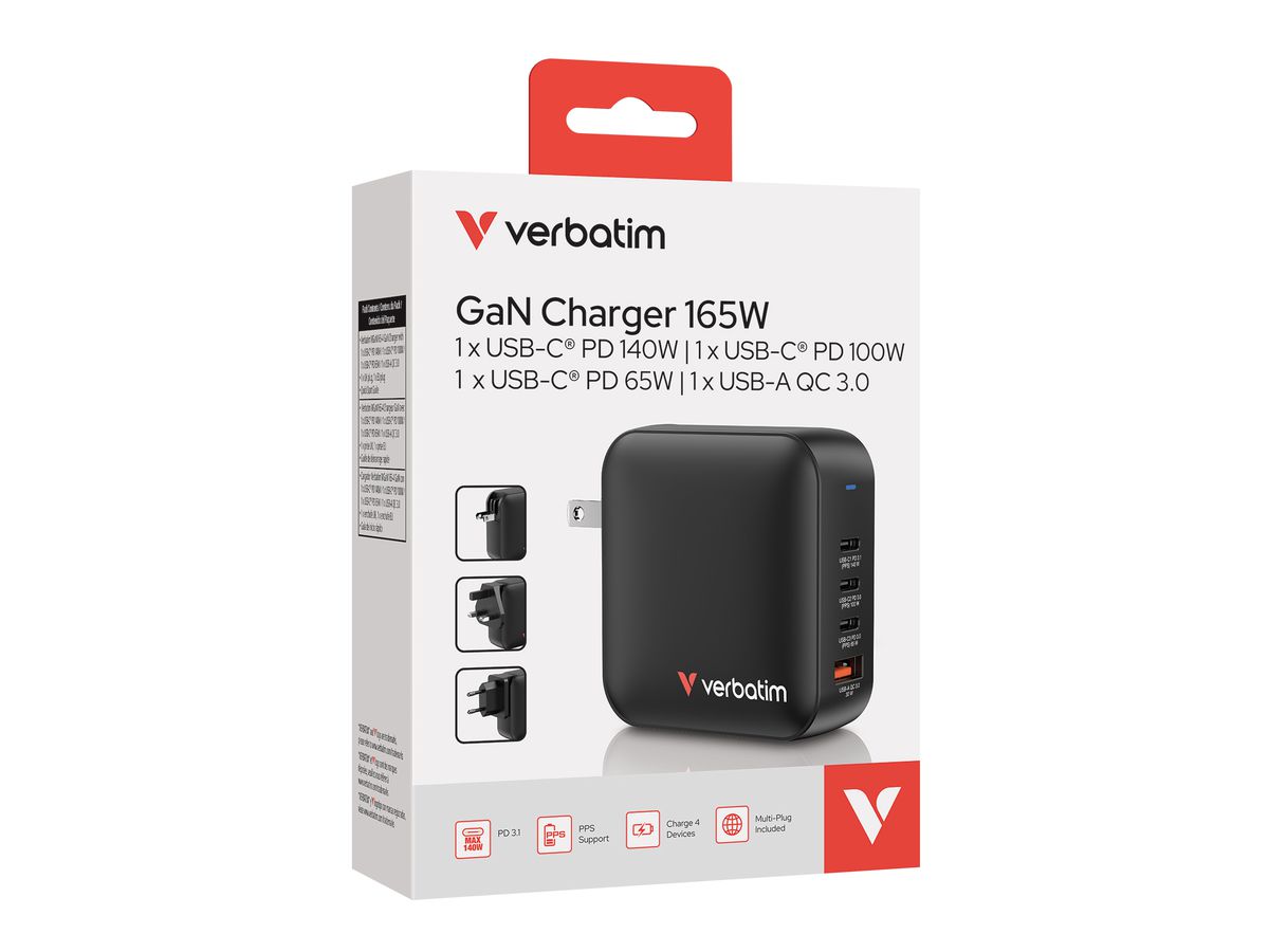 Verbatim Mini GaN 4 Port Charger 165W