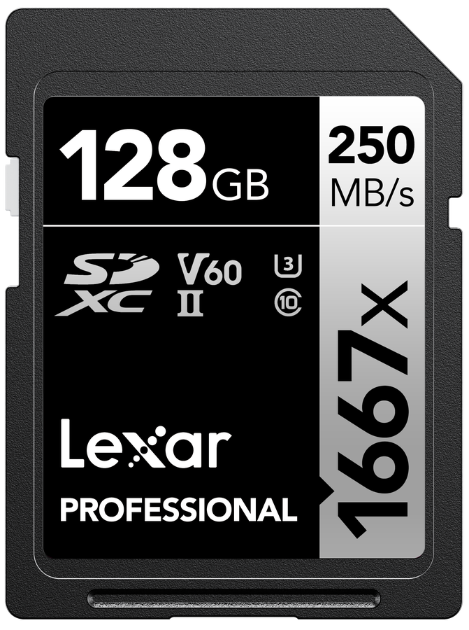 Lexar 1667x UHS-II SDXC 128GB Silver