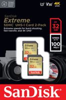 SanDisk Extreme 100MB/s SDHC 32GB 2-Pack