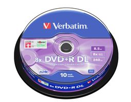 Verbatim DVD+R Spindle DL 8.5GB 8x 10 Pk