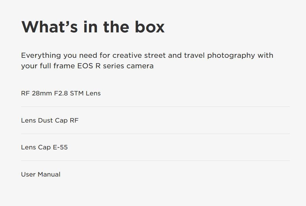 Canon RF 28mm F2.8 STM