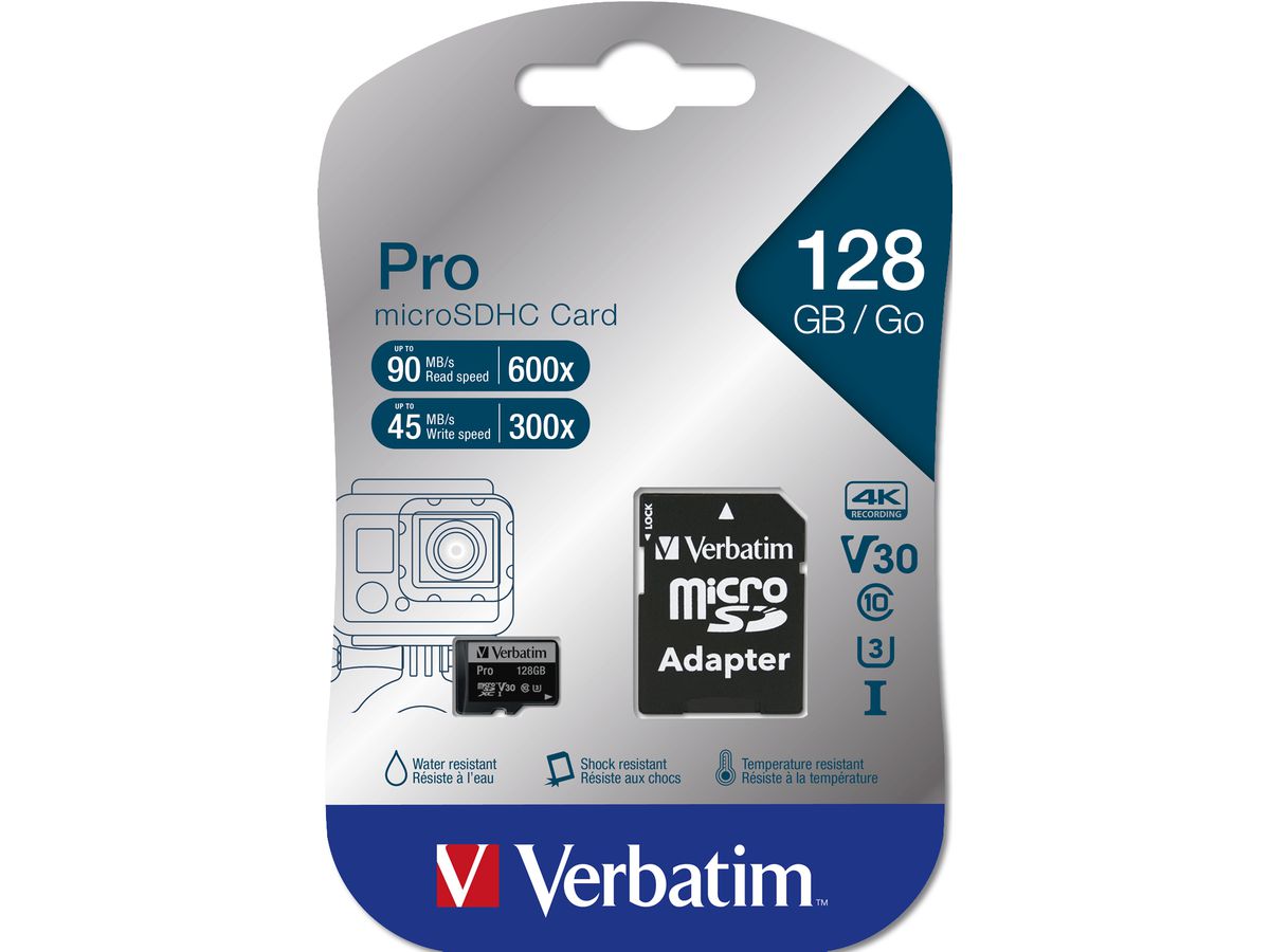 Verbatim Pro U3 128GB microSDXC Card