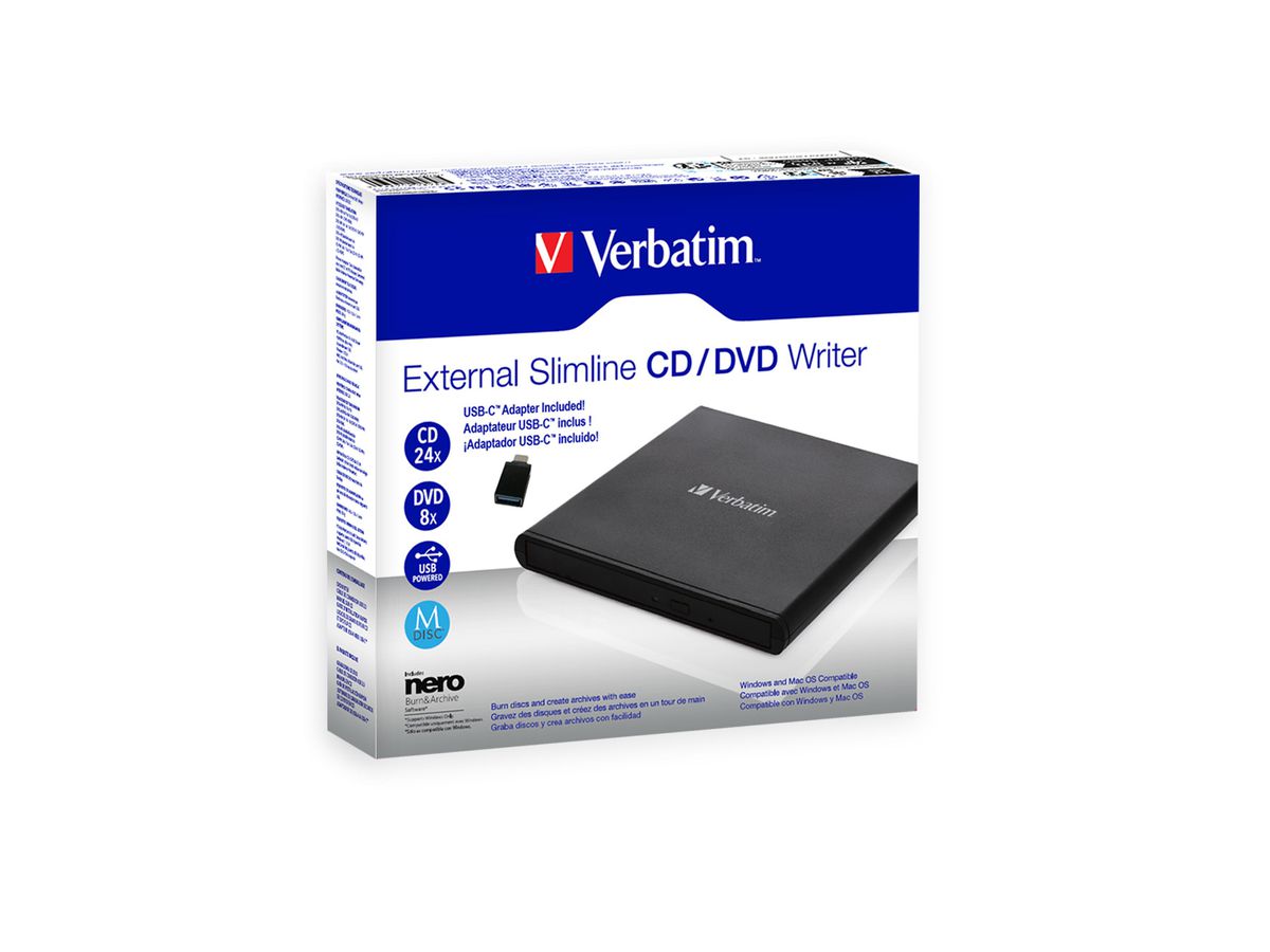 Verbatim Slimline CD/DVD Writer USB 2.0