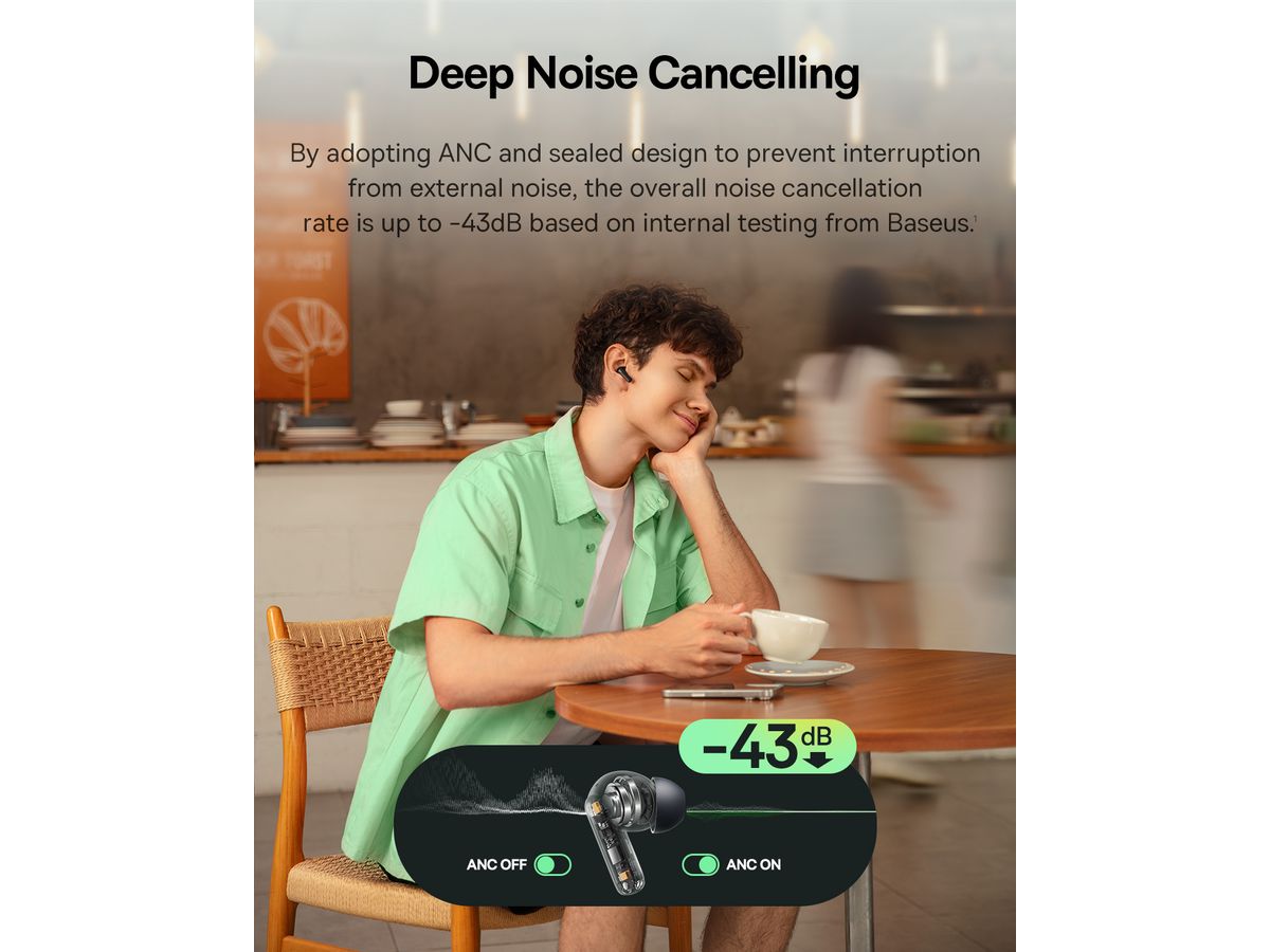 Baseus Bass BP1 NC InEar TWS Earbuds Bl