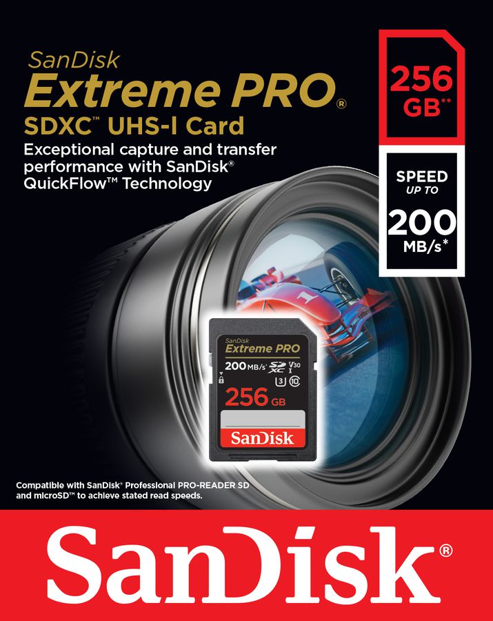 SanDisk Extreme Pro 200MB/s SDXC 256GB