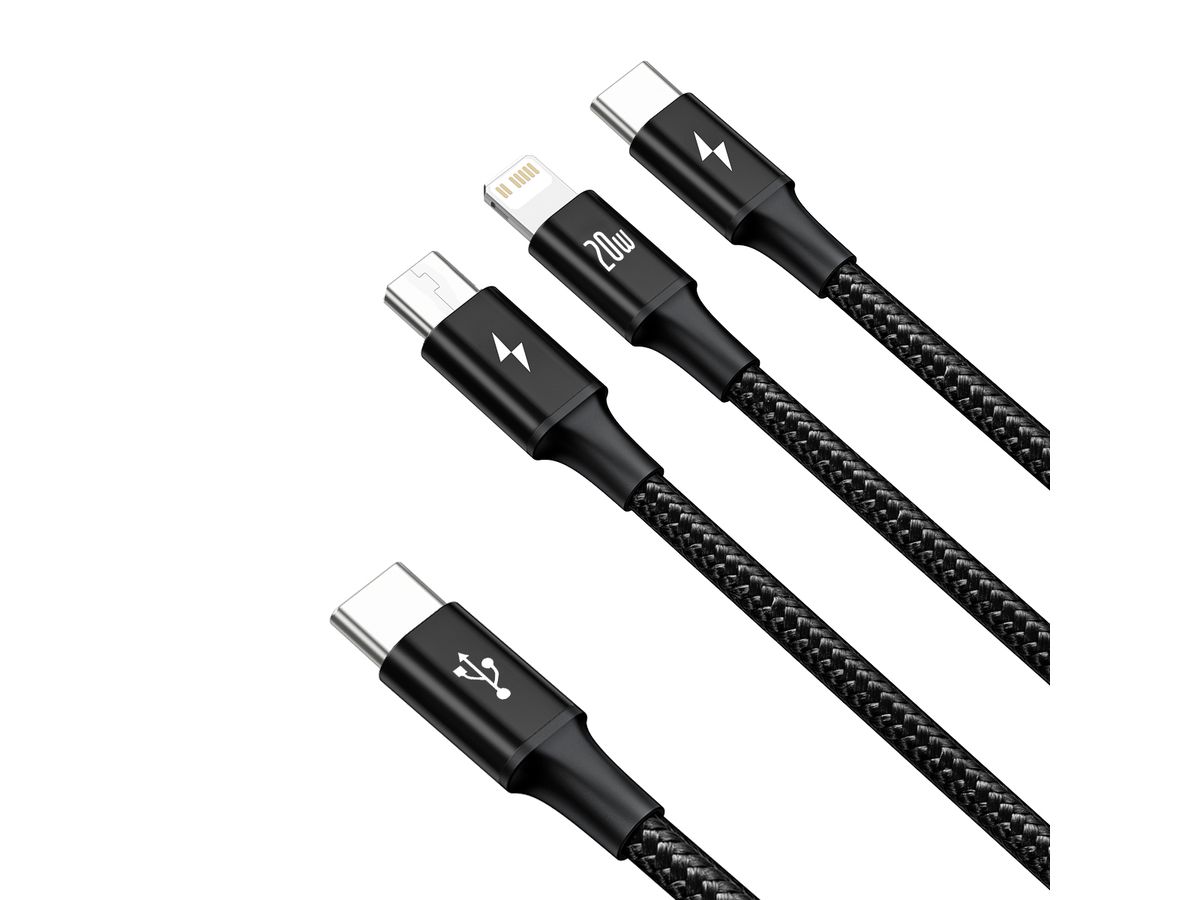 Baseus USB-C 3-in-1 Cable 1.5m Black