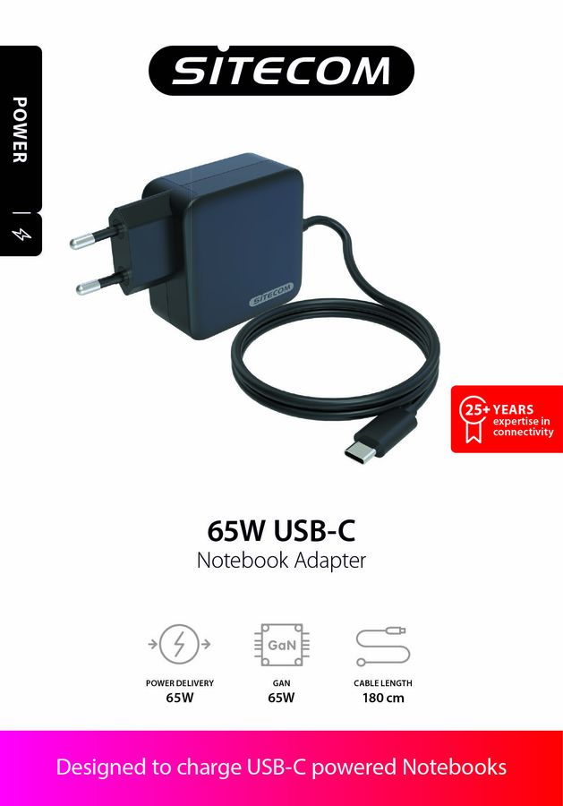 Sitecom 65W USB-C Notebook Adapter