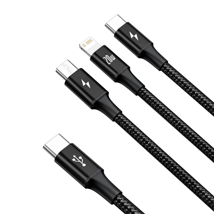 Baseus USB-C 3-in-1 Cable 1.5m Black
