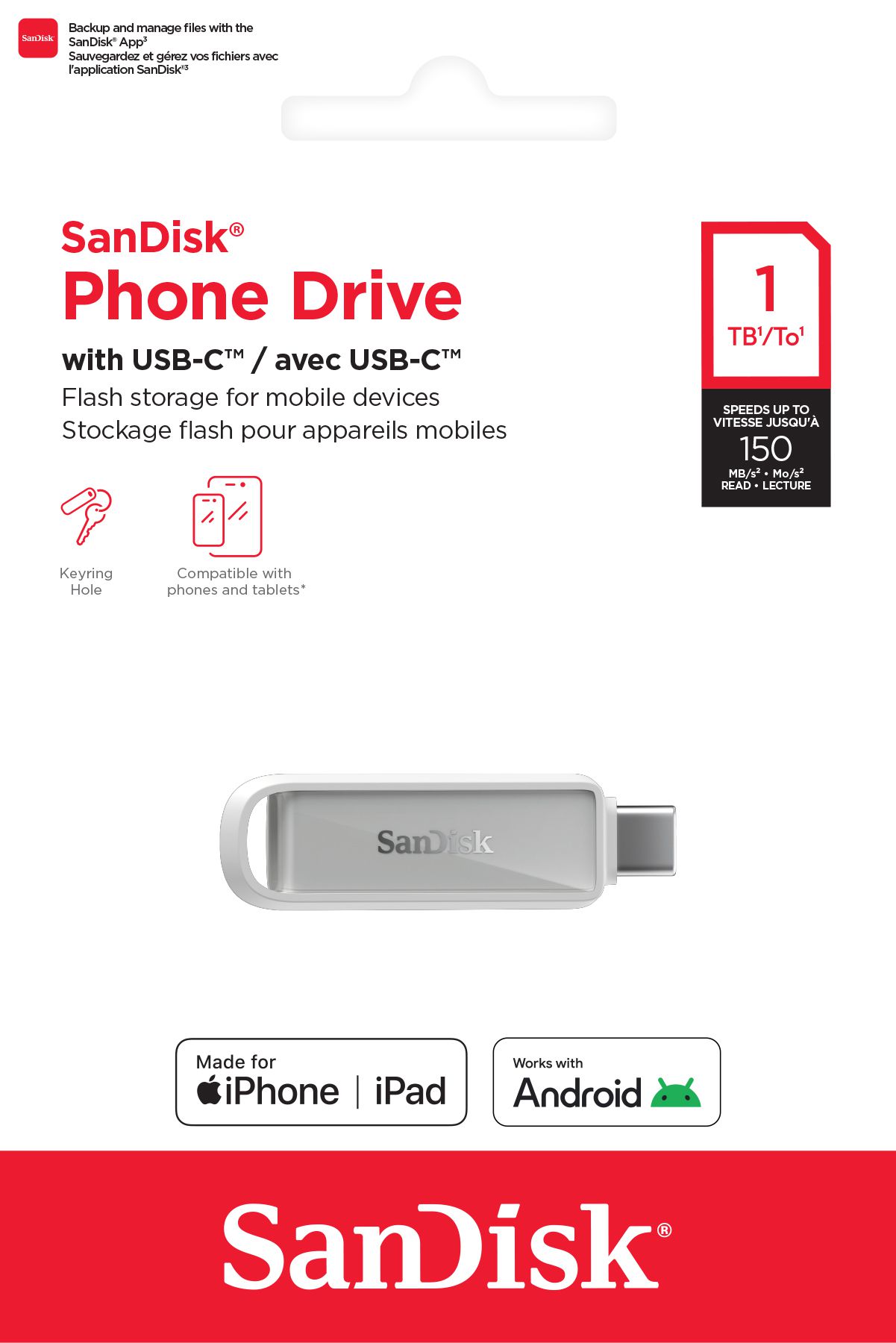 SanDisk Phone Drive USB-C 1TB weiss