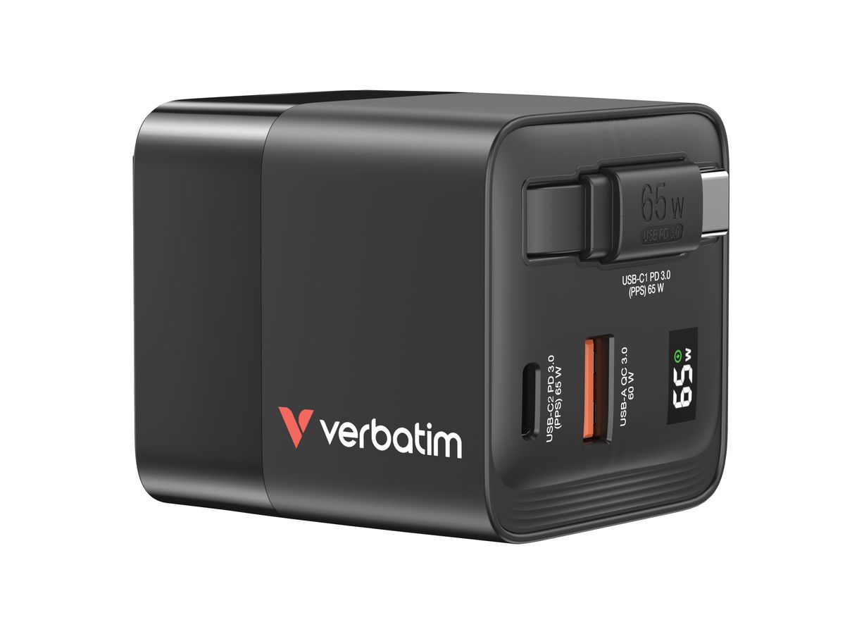 Verbatim GaN 2 Port Charger 65W