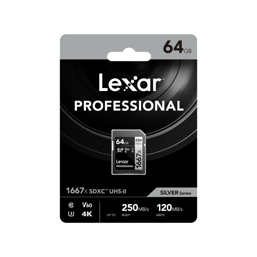 Lexar 1667x UHS-II SDXC 64GB Silver