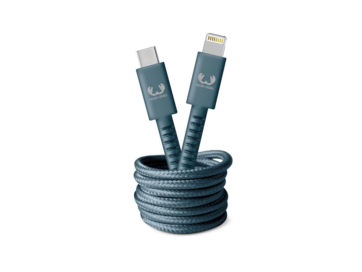 Fresh'N Rebel USB-C to Lightning 2m Dive Blue
