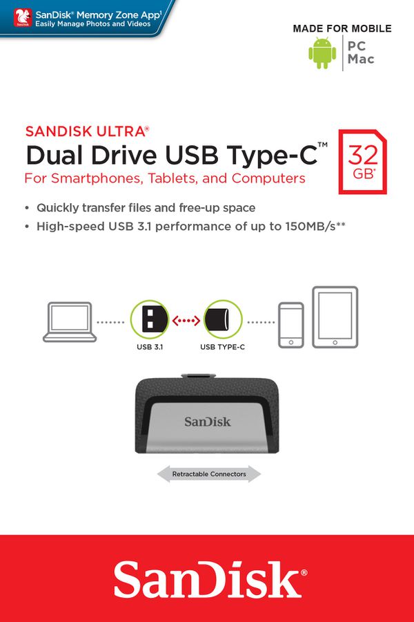 SanDisk Ultra USB 3.0 Dual Type-C 32GB