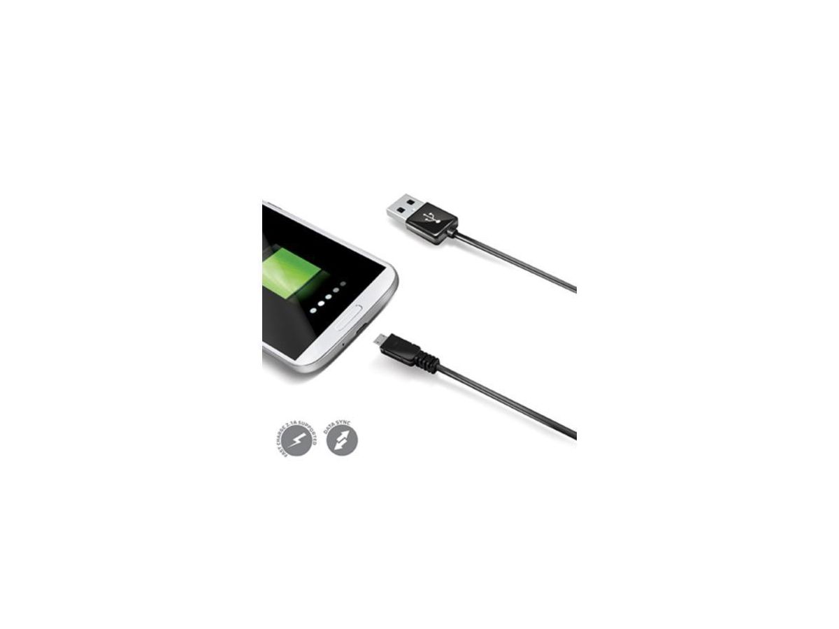 Celly microUSB cable 1m black