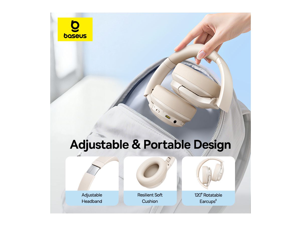 Baseus Bass BH1 Lite Wirel.Headph.Wh.