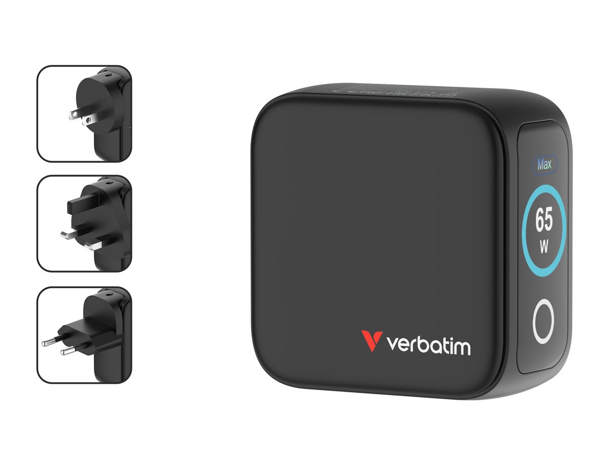 Verbatim Mini GaN Charger 65W Display