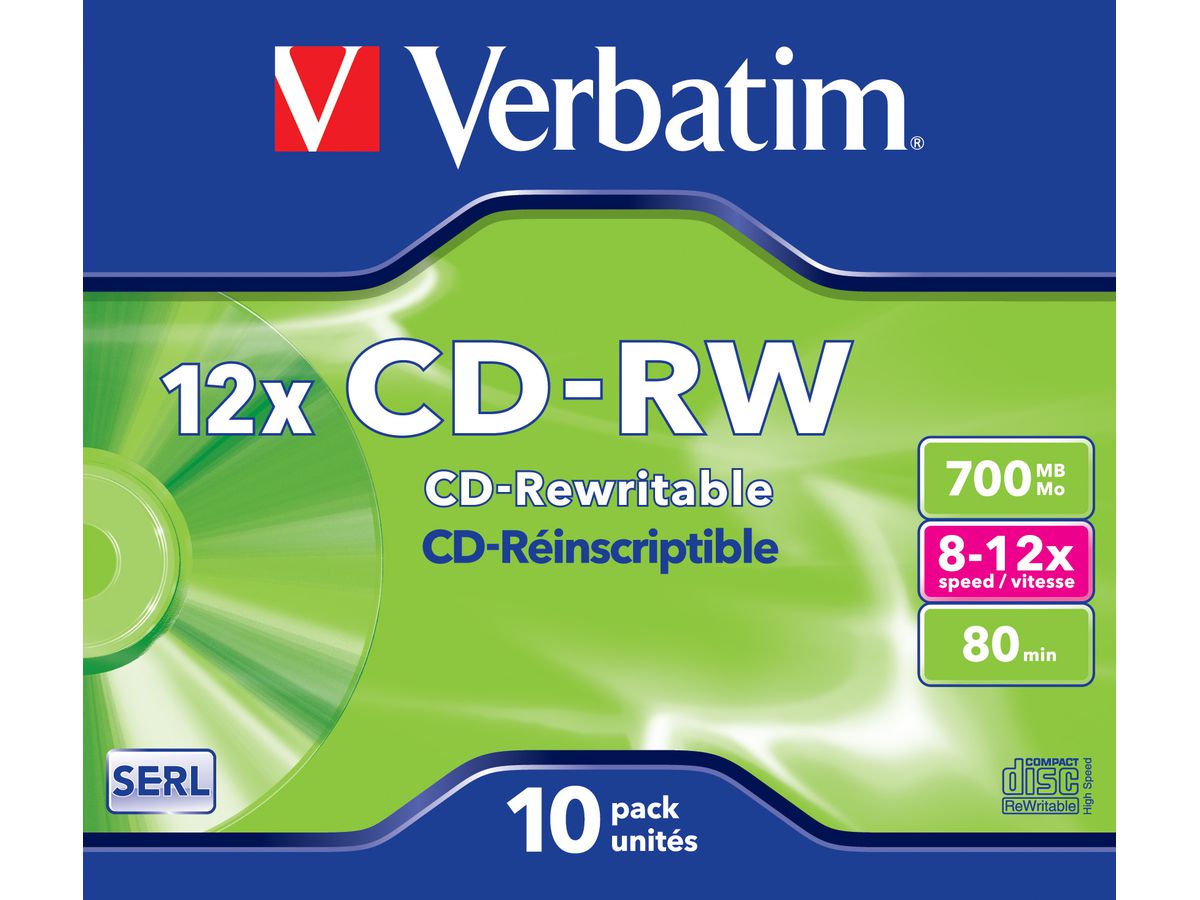 Verbatim CD-RW Jewel 700MB 12x 10 Pack