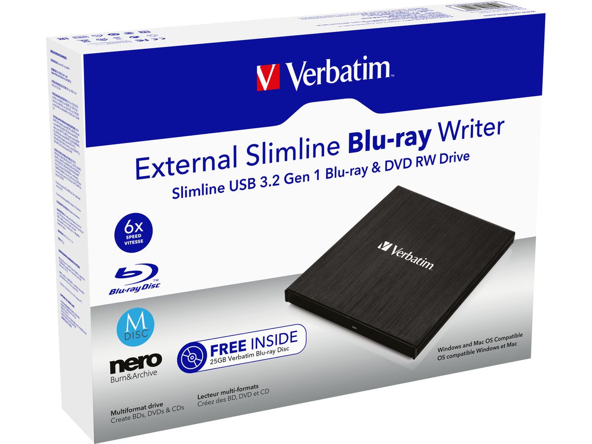 Verbatim Slimline Blu-ray Writer USB 3.0