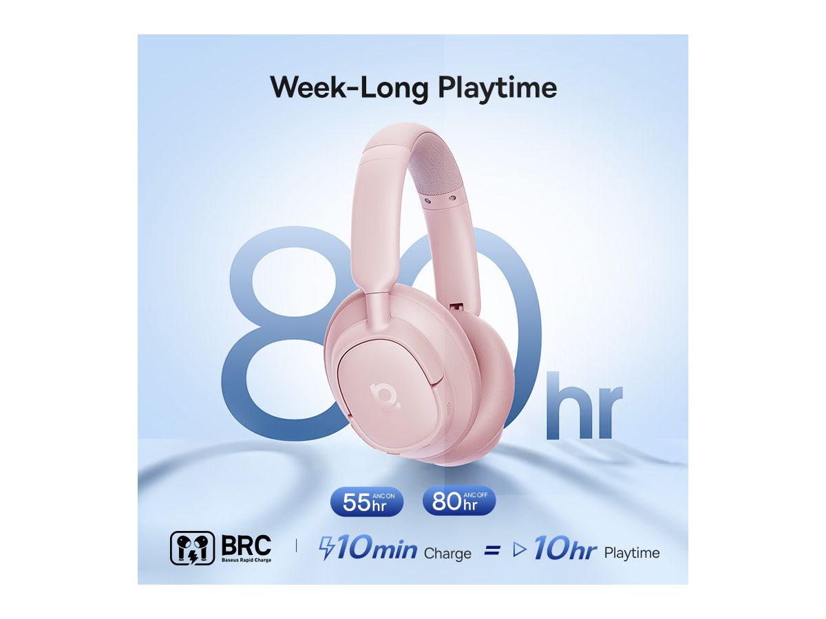 Baseus Bass BH1 NC Wirel.ANC Headph.Pink