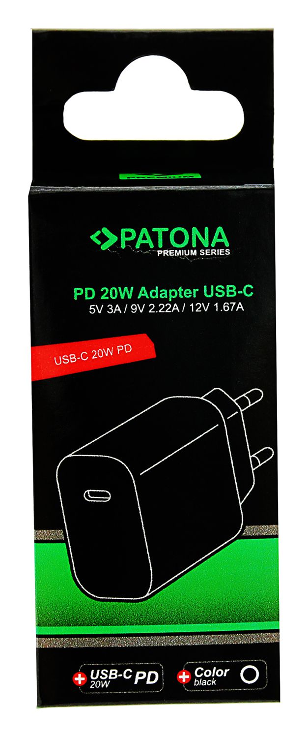 Patona Netzteil PD 20W USB-C 5V 3A Black
