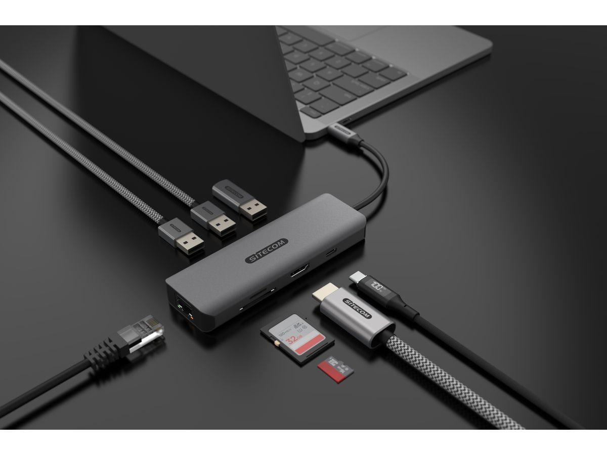Sitecom 8 in 1 USB-C Multiport Adapter