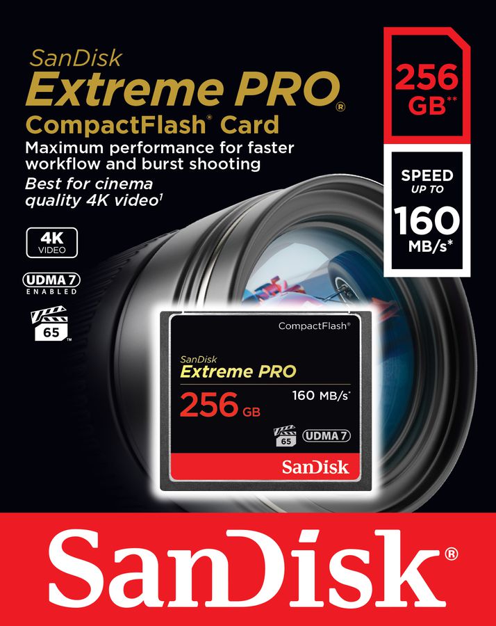 Sandisk ExtremePro 160MB/s CF 256GB