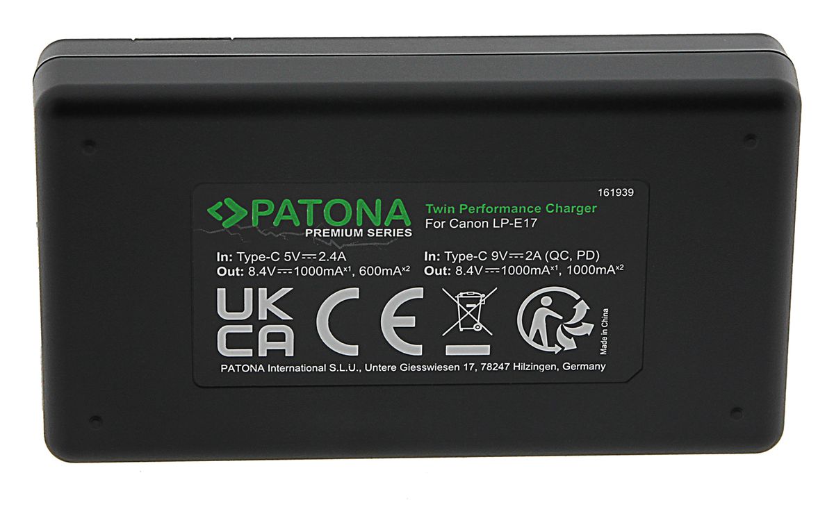 PATONA Premium chargeur double LP-E17