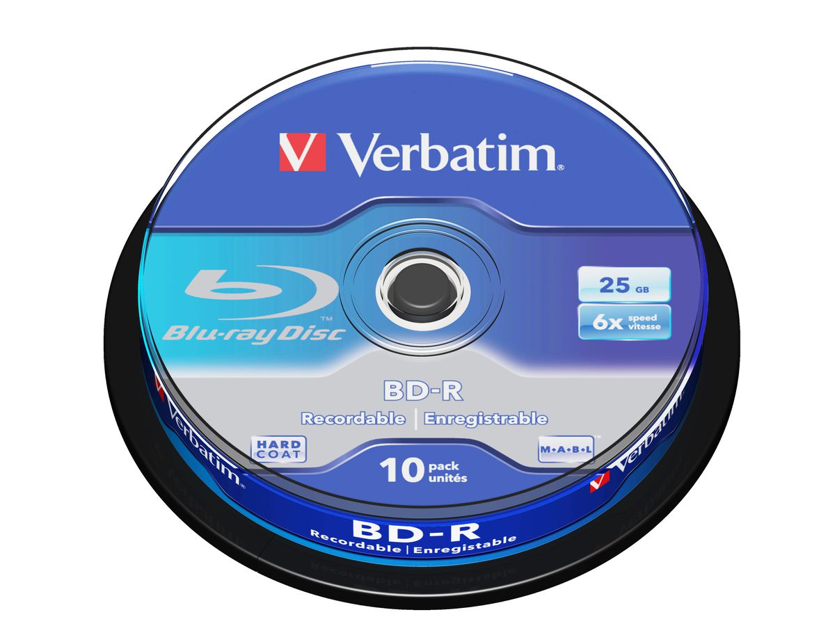 Verbatim BD-R Spindle 25GB 6x 10 Pack