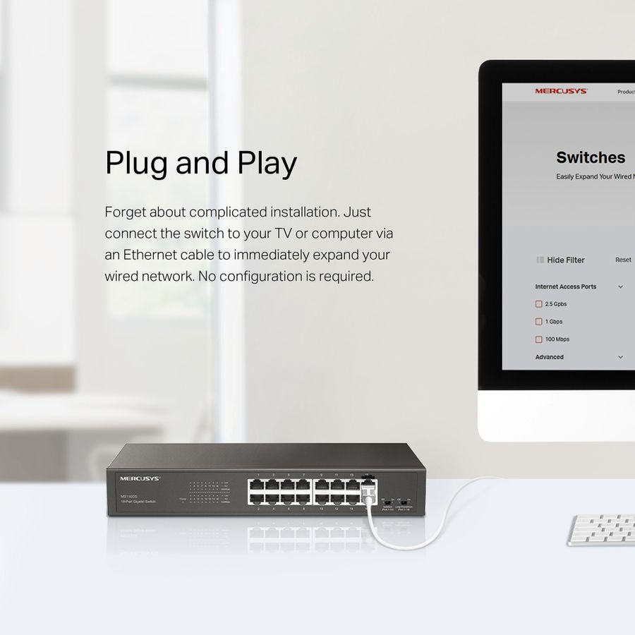 Mercusys 16-Port Gigabit Desktop Switch