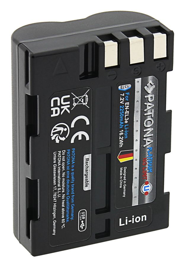 Patona Platinum Akku Nikon EN-EL3E USB-C