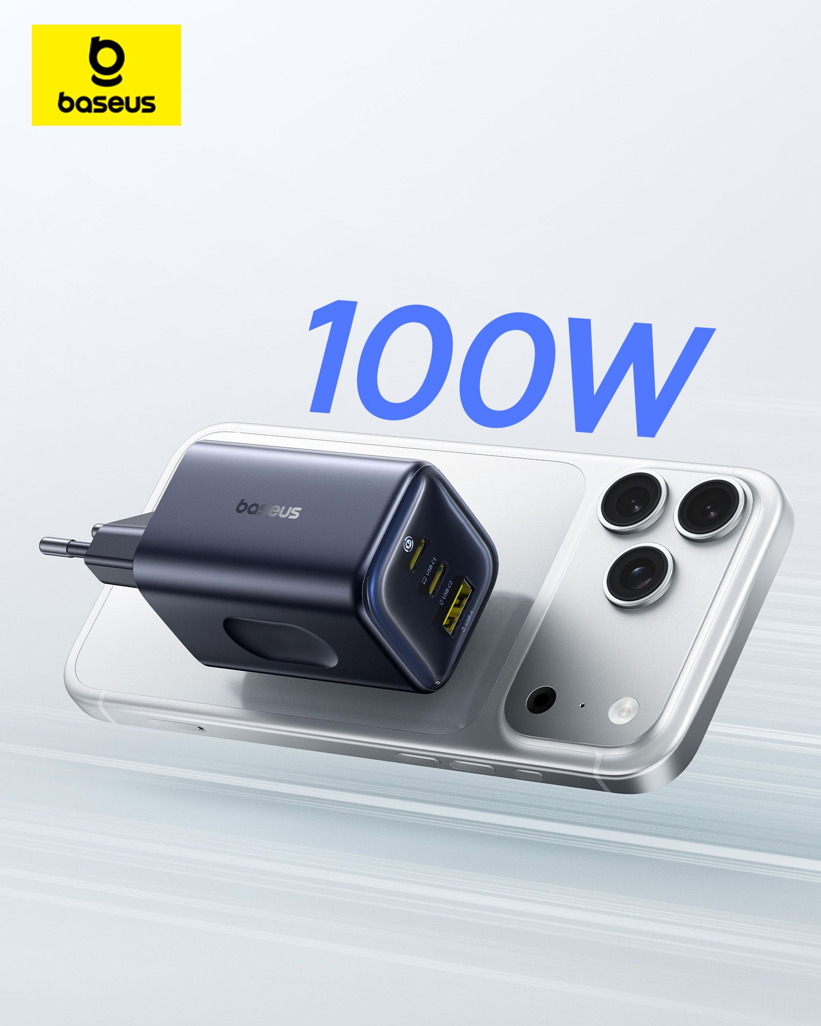 Baseus PicoGo Fastcharger 2C+U 100W Bl.