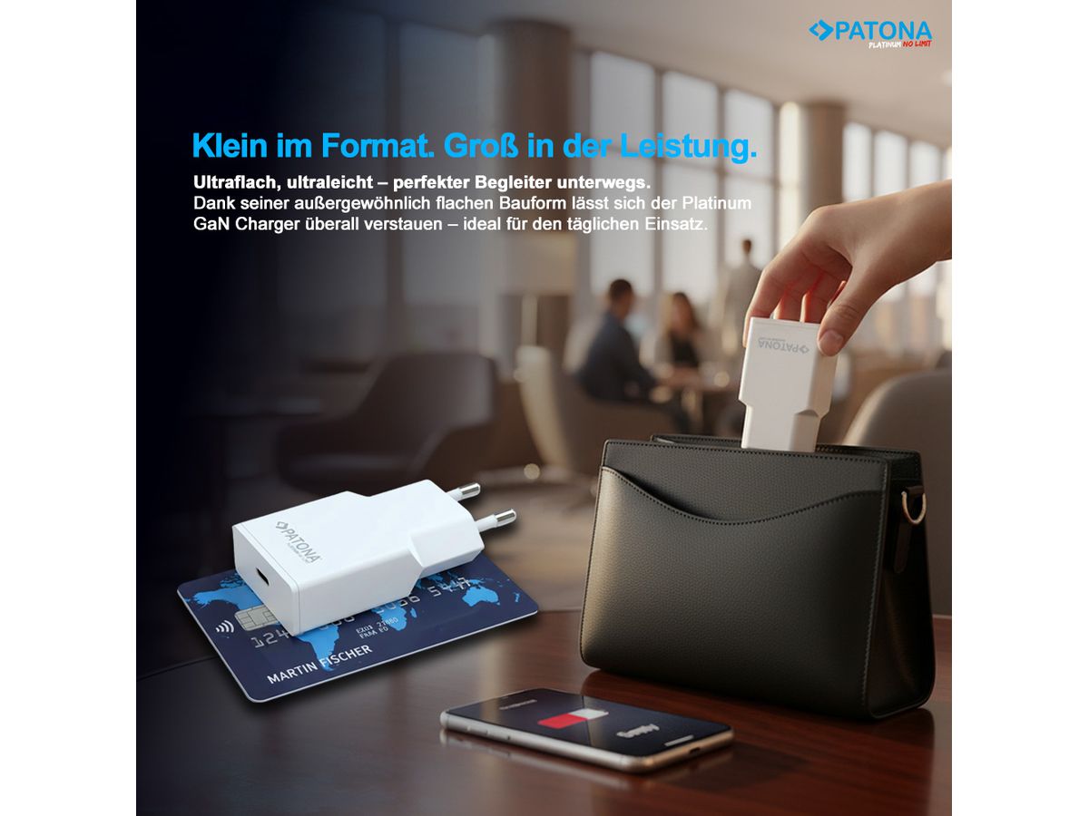 Patona GaN Flat PD 20W USB-C White