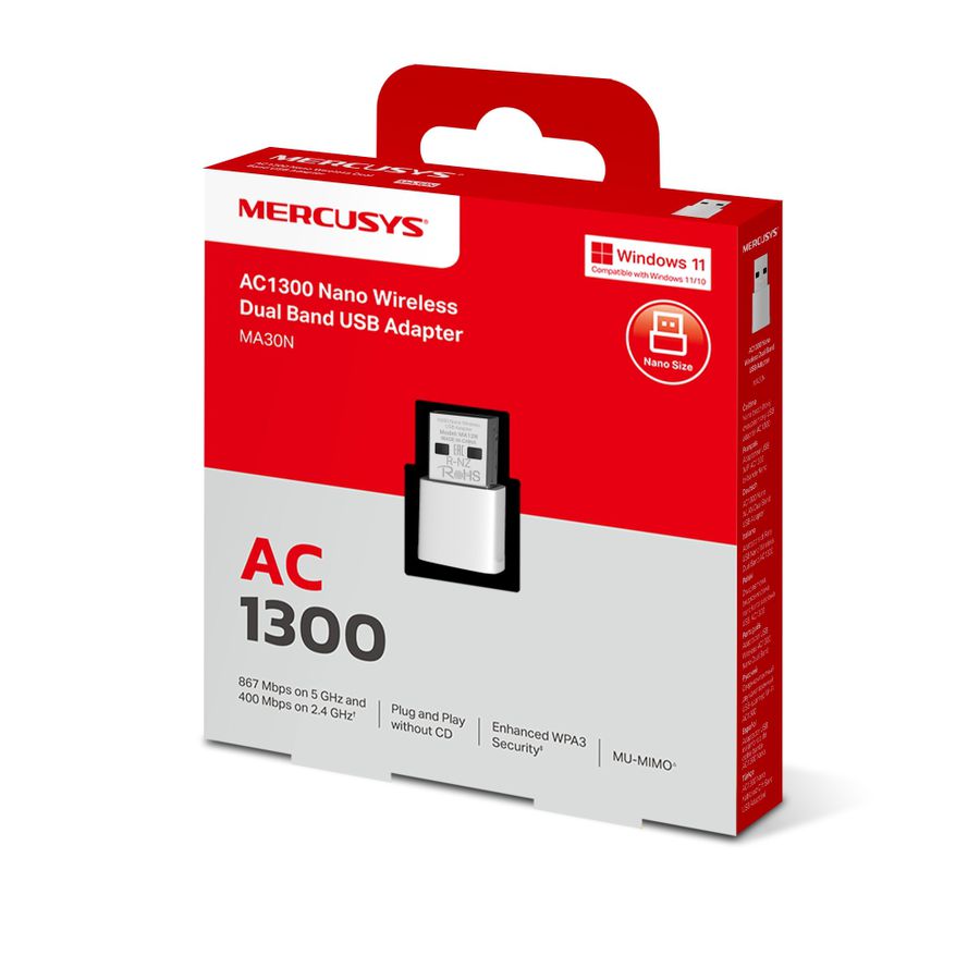 Mercusys AC1300 Nano Wi-Fi USB Adapter
