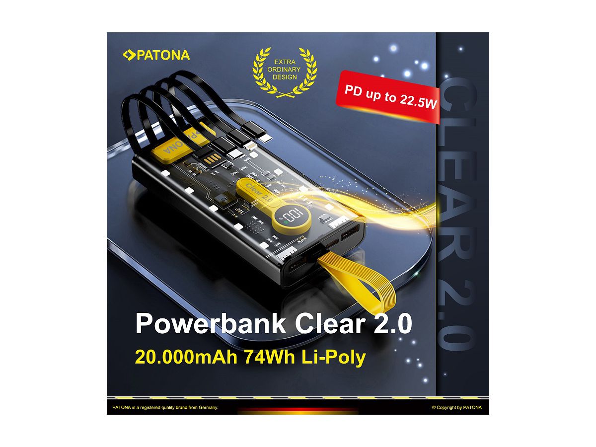 Patona Powerbank USB-C/ Lightning 20000