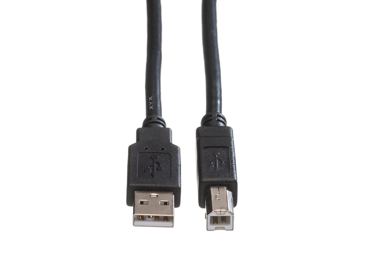 Roline USB 2.0 Kabel, A-B, black (4.5 m)