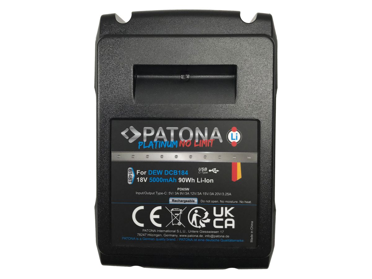Patona Platinum Battery f. Dewalt DCB184